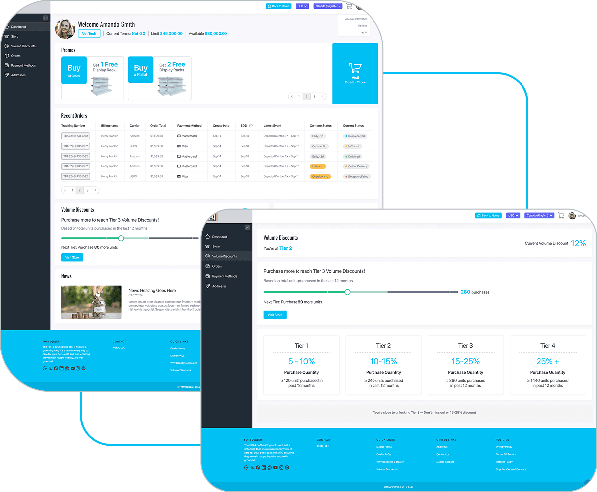 Dealer portal dashboard